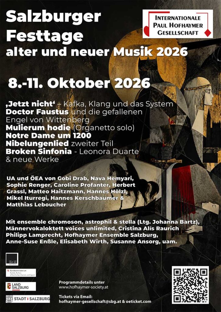 salzburger Festtage alter und neuer Musik 2026 Hofhaymer Gesellschaft
