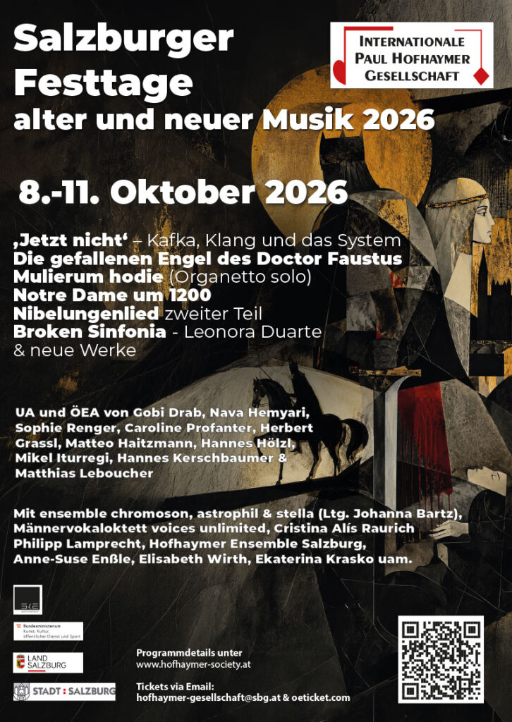 salzburger Festtage alter und neuer Musik 2026 Hofhaymer Gesellschaft