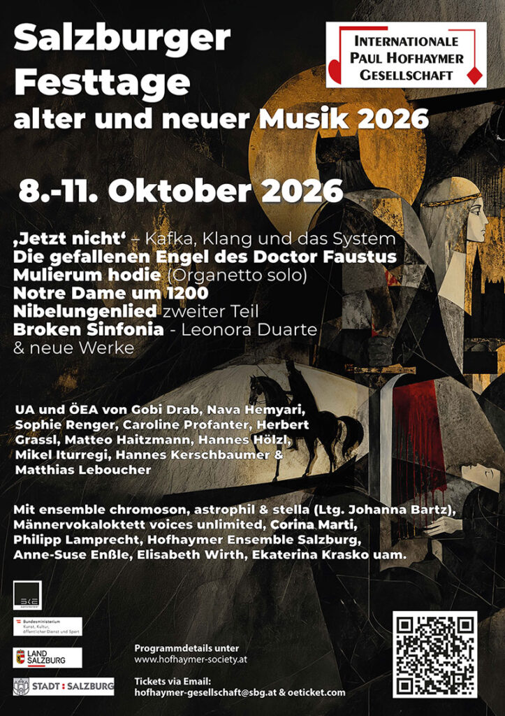 salzburger Festtage alter und neuer Musik 2026 Hofhaymer Gesellschaft